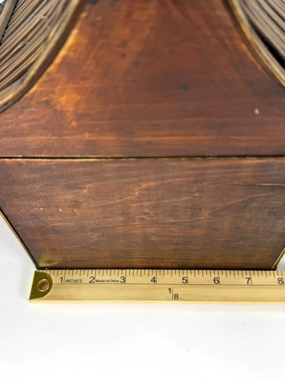 Vintage Bamboo & Wood Storage Chest Birdhouse Style Box Asian Boho Decor